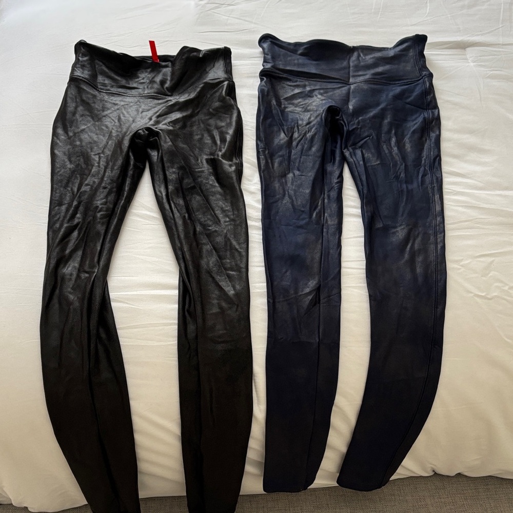SPANX Black Faux Leather Leggings